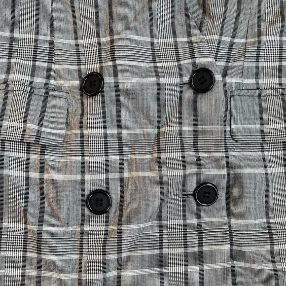 Vtg 80s Women's Suits Galore Grey Plaid Double Breasted Blazer Jacket Size 8 - Picture 3 of 5
